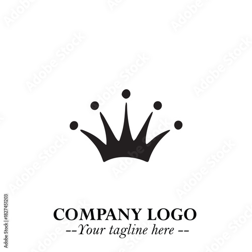 Elegant Black Crown Logo Symbol on a Clean White Background for Premium Branding Design