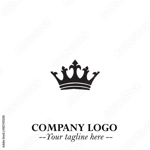 Elegant Black Crown Logo Symbol on a Clean White Background for Premium Branding Design