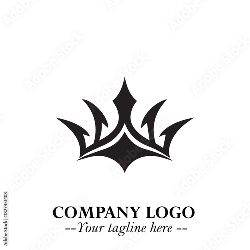 Elegant Black Crown Logo Symbol on a Clean White Background for Premium Branding Design