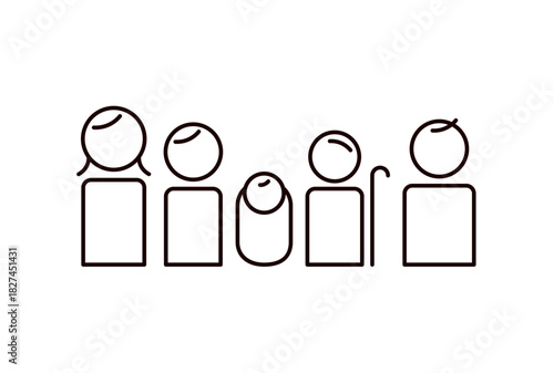 シンプルな老若男女のアイコン