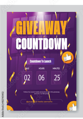 Exciting giveaway countdown with falling confetti and timer