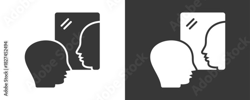 Reflection Icon Set Vector Collection Isolated In Black And White