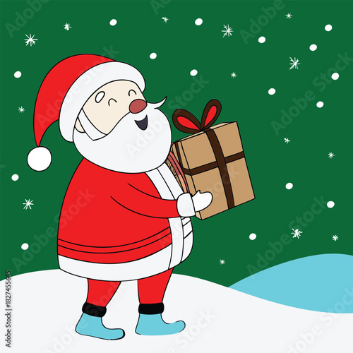 Traditional Santa Bearing Christmas Joy