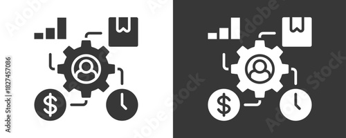 Resource Management Icon Set Vector Collection Isolated In Black And White