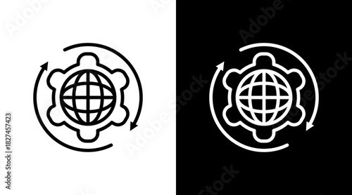 Internet Service White Icon Set Vector 