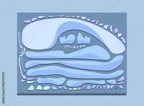 blue fluid organic layered abstract