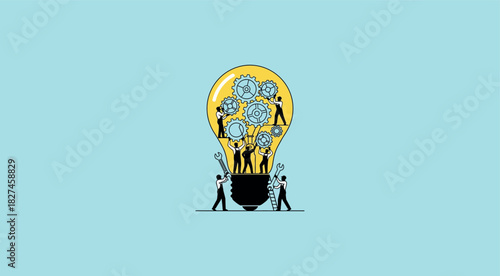 Bright lightbulb symbol of creativity, innovation, and electric power concept design