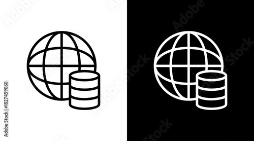 Database White Icon Set Vector 