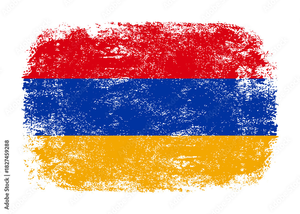 Obraz premium Armenia flag png. Isolated grunge brush stroke flag of Armenia illustration transparent png