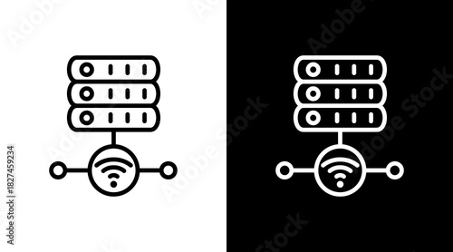 Server White Icon Set Vector 