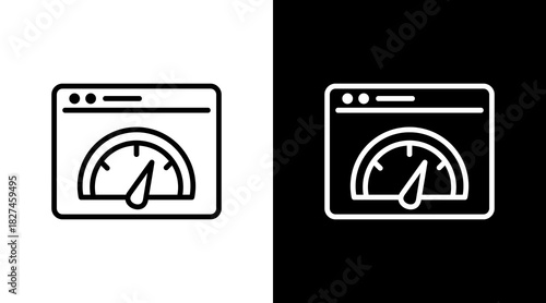 Speed Test White Icon Set Vector 