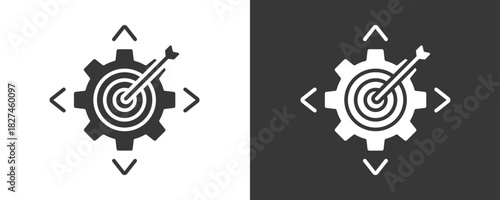 Goal Setting Icon Set Vector Collection Isolated In Black And White