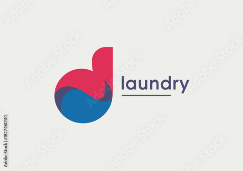 This modern logo concept for laundry fluid combines fluid shapes in vibrant colors, beautifully representing cleanliness and freshness, perfect for branding laundry products.