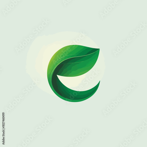 A modern logo design featuring stylized green leaves, symbolizing eco-friendliness, sustainability, and nature conservation in a clean and fresh aesthetic.