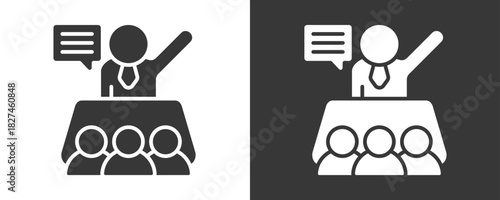 Mentorship Icon Set Vector Collection Isolated In Black And White