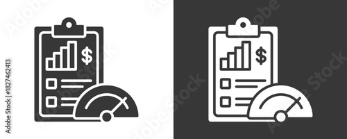 Benchmarking Icon Set Vector Collection Isolated In Black And White