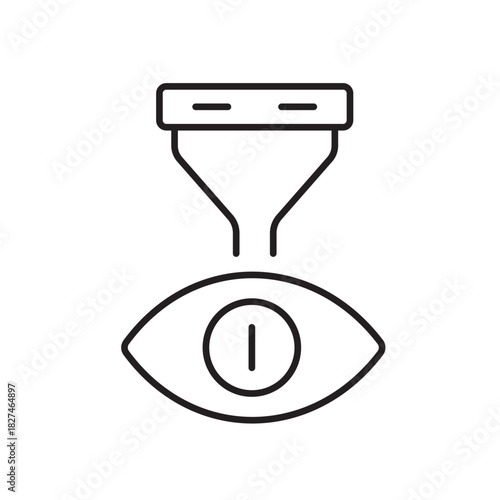 A vector icon representing real-time AI safety monitoring, created in line style with editable stroke