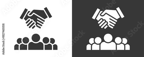 Collaboration Icon Set Vector Collection Isolated In Black And White
