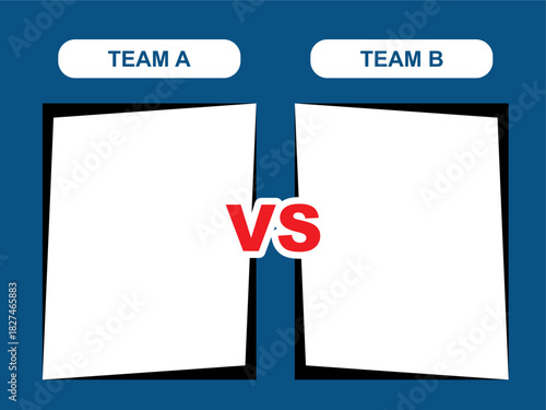 opponent team a versus team b simple template vector design
