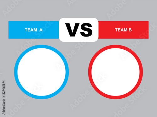 opponent team a versus team b simple template vector design