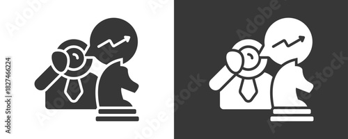 Strategic Vision Icon Set Vector Collection Isolated In Black And White