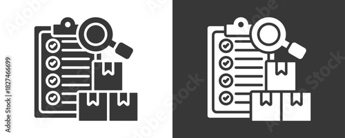 Product Inspection Icon Set Vector Collection Isolated In Black And White