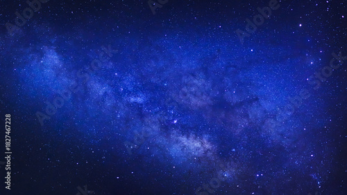 Night sky space background, Starry universe in dark blue sky, Milky way galaxy with stardust field in deep universe