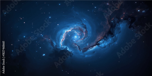 Underwater world map illustration of the blue ocean planet globe and deep sea water sphere