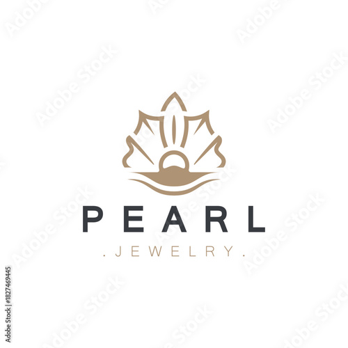 Pearl Shell or jewelry logo elegant and luxury beauty and fashion
