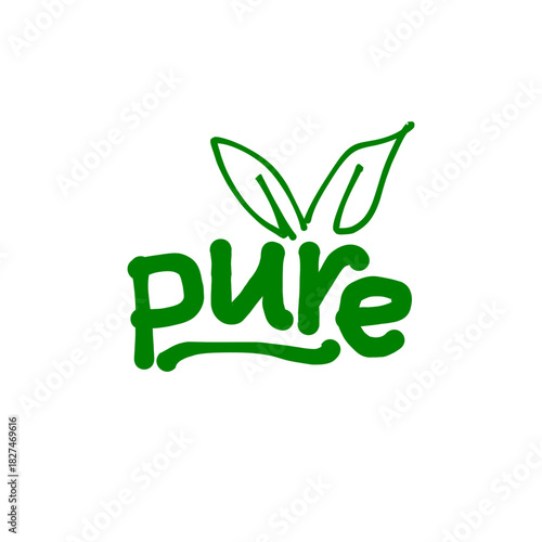 eco friendly icon, pure logo, pure text design