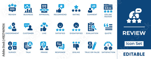 Customer Review and Feedback Icons for Business Rating System