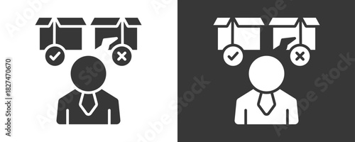 Manager Icon Set Vector Collection Isolated In Black And White