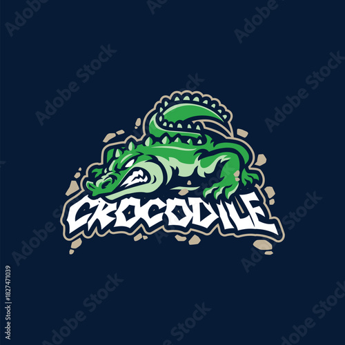 Crocodile mascot logo design vector. Crocodile illustration for sport team.