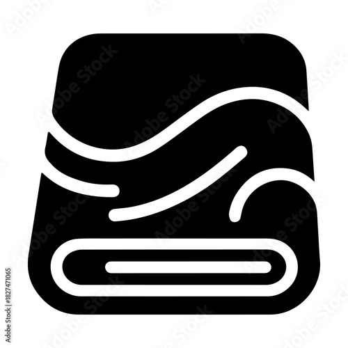 Folded Towel Icon: Simple Clean and Minimalist Design.