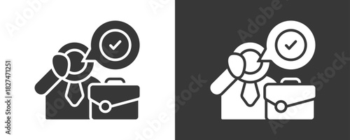 Job Icon Set Vector Collection Isolated In Black And White