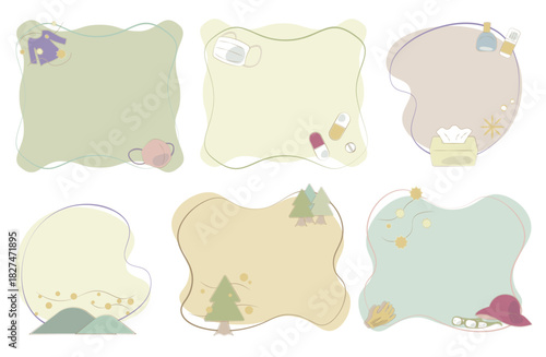 Pastel allergy themed frames with copy space