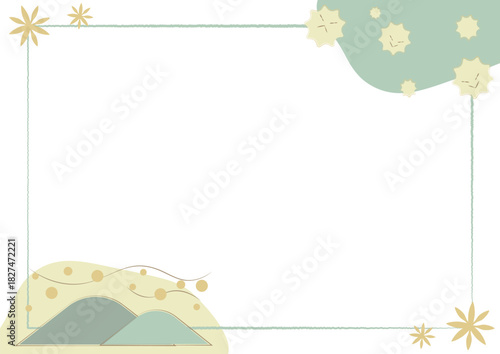 Pastel pollen themed rectangular frame with copy space