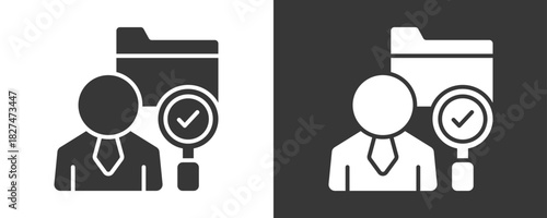 Auditor Icon Set Vector Collection Isolated In Black And White