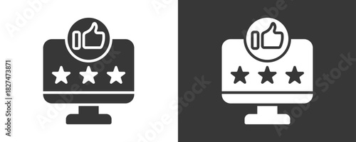 Review Icon Set Vector Collection Isolated In Black And White