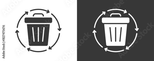 Waste Icon Set Vector Collection Isolated In Black And White