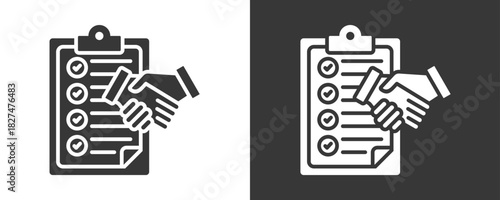 Agreement Icon Set Vector Collection Isolated In Black And White