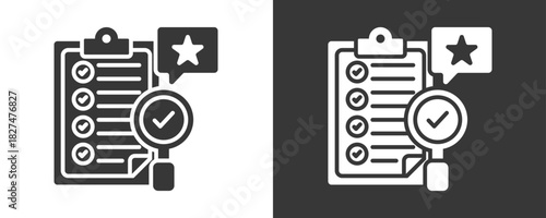 Quality Control Icon Set Vector Collection Isolated In Black And White