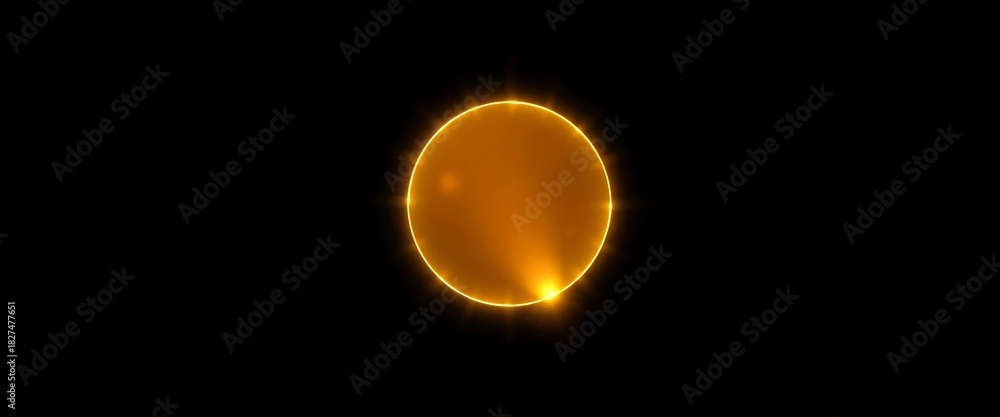 Naklejka premium Abstract black background with gold glowing circle, radiating light, black gold, night