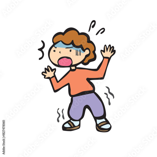 怖がる人_住宅街　クマ被害　危険　くま　熊
animal_bear