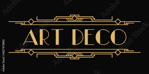 Art deco vintage copyspace design, classy illustration ornament for text, retro party geometric background, vector illustration, glamorous style, perfect for elegant and decorative graphic projects.
