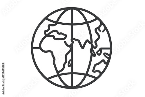 Earth globe showing continents and grid lines representing global communication and connectivity