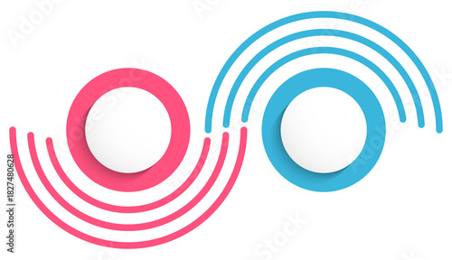 Infographic template with 2 options with place for your icons and text