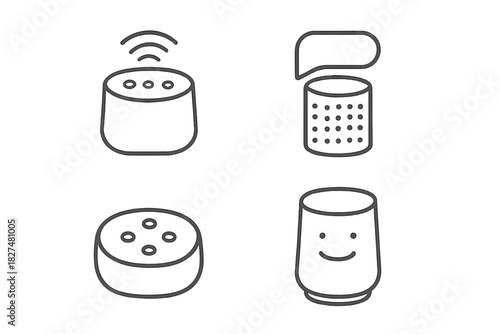 Modern technology devices for smart home automation including voice assistants and speakers