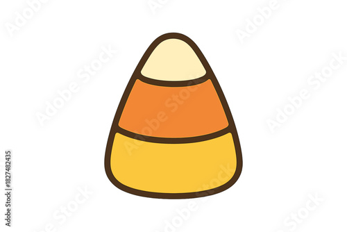 Classic striped candy corn isolated on a white background for seasonal holiday design