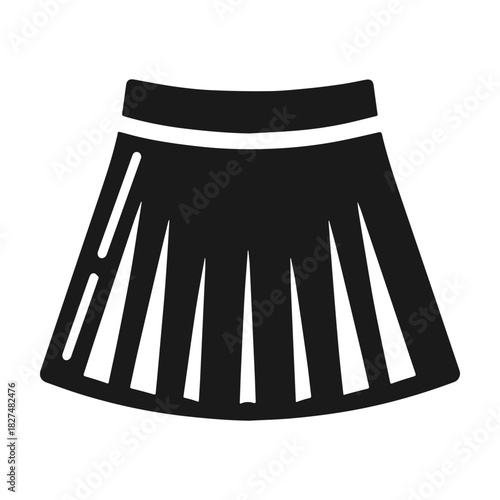 Pleated skirt icon simple black and white graphic.